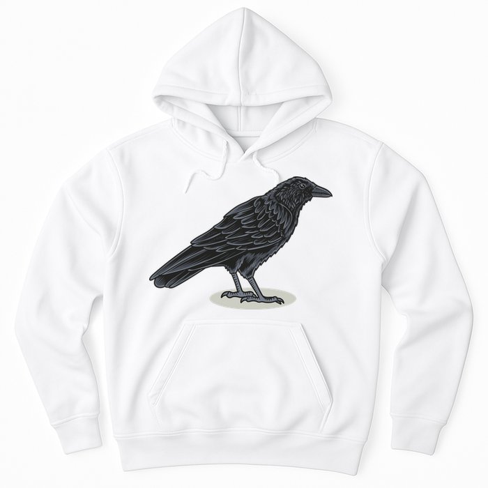 Crow Bird O White Surface Hoodie