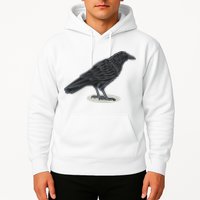 Crow Bird O White Surface Hoodie