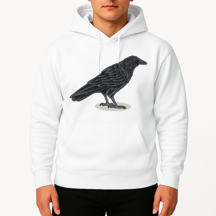 Crow Bird O White Surface Hoodie