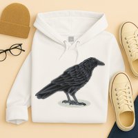 Crow Bird O White Surface Hoodie