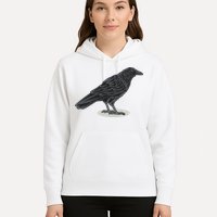 Crow Bird O White Surface Hoodie