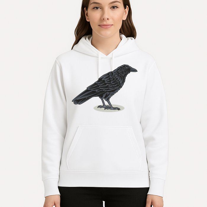 Crow Bird O White Surface Hoodie