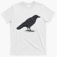 Crow Bird O White Surface T-Shirt