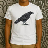 Crow Bird O White Surface T-Shirt