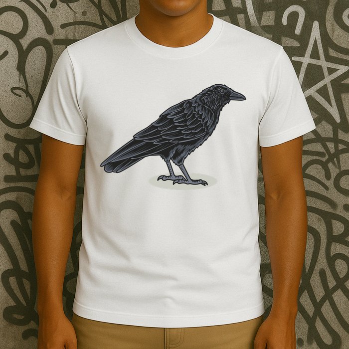 Crow Bird O White Surface T-Shirt