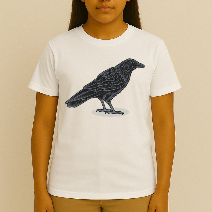 Crow Bird O White Surface T-Shirt