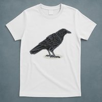 Crow Bird O White Surface T-Shirt