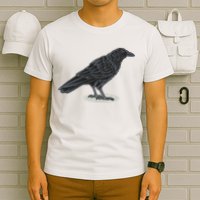 Crow Bird O White Surface T-Shirt