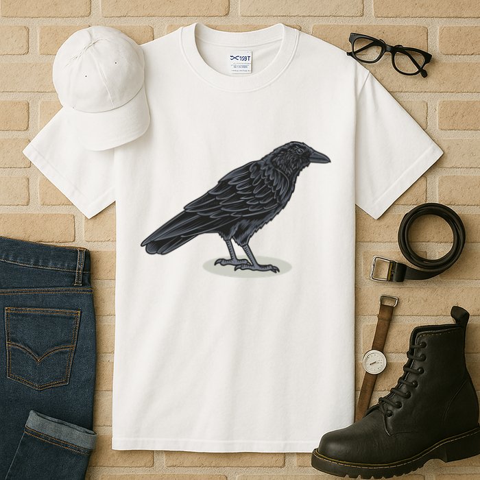 Crow Bird O White Surface Tall T-Shirt