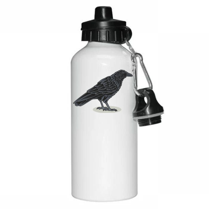 Crow Bird O White Surface Aluminum Water Bottle