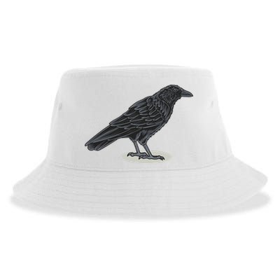 Crow Bird O White Surface Sustainable Bucket Hat