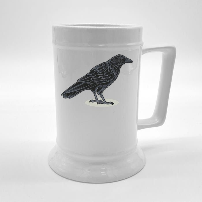 Crow Bird O White Surface Beer Stein