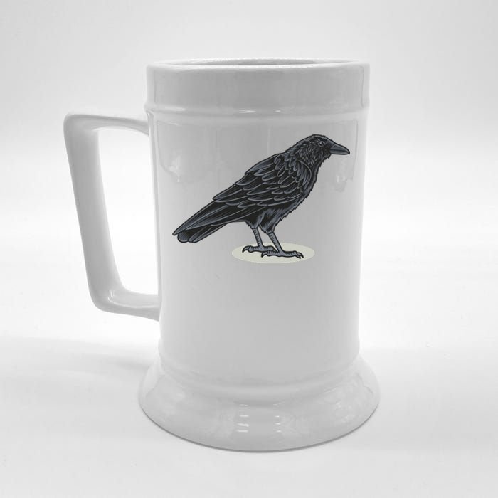 Crow Bird O White Surface Beer Stein