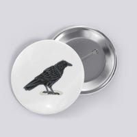 Crow Bird O White Surface Button