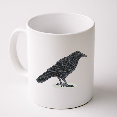 Crow Bird O White Surface Mug