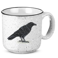 Crow Bird O White Surface 15oz Campfire Ceramic Mug