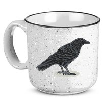 Crow Bird O White Surface 15oz Campfire Ceramic Mug