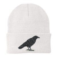 Crow Bird O White Surface Beanie