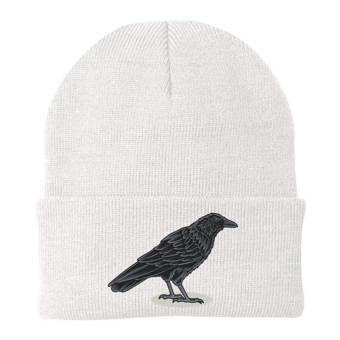 Crow Bird O White Surface Beanie