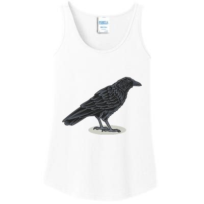 Crow Bird O White Surface Ladies Essential Tank