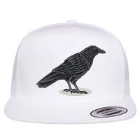Crow Bird O White Surface Flat Bill Trucker Hat
