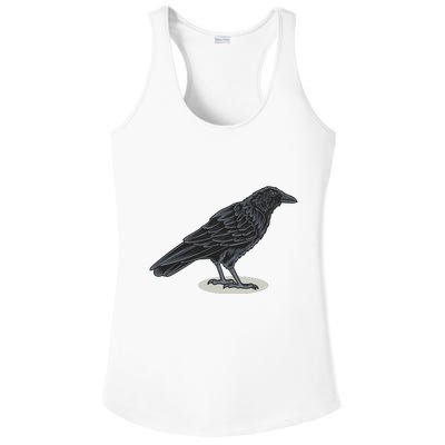 Crow Bird O White Surface Ladies PosiCharge Competitor Racerback Tank