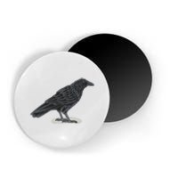 Crow Bird O White Surface Magnet