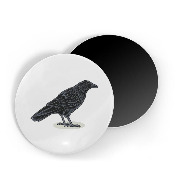 Crow Bird O White Surface Magnet