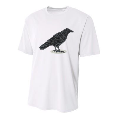 Crow Bird O White Surface Youth Performance Sprint T-Shirt