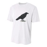 Crow Bird O White Surface Youth Performance Sprint T-Shirt