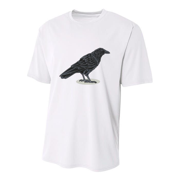 Crow Bird O White Surface Youth Performance Sprint T-Shirt