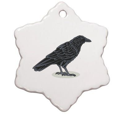 Crow Bird O White Surface Ceramic Star Ornament