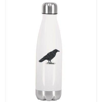 Crow Bird O White Surface Stainless Steel Insulated Water Bottle