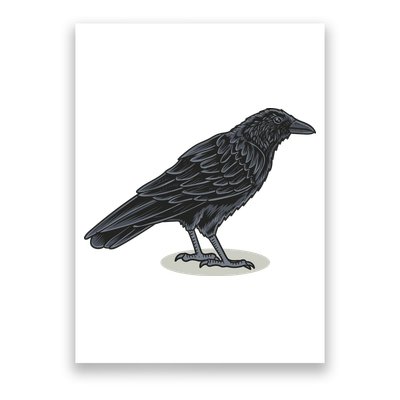 Crow Bird O White Surface Poster