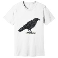 Crow Bird O White Surface Premium T-Shirt