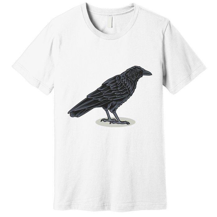 Crow Bird O White Surface Premium T-Shirt