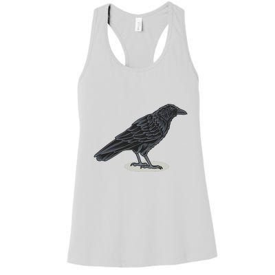 Crow Bird O White Surface Women's Racerback Tank