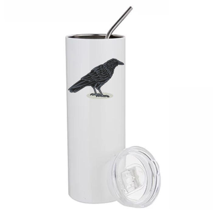 Crow Bird O White Surface Stainless Steel Tumbler