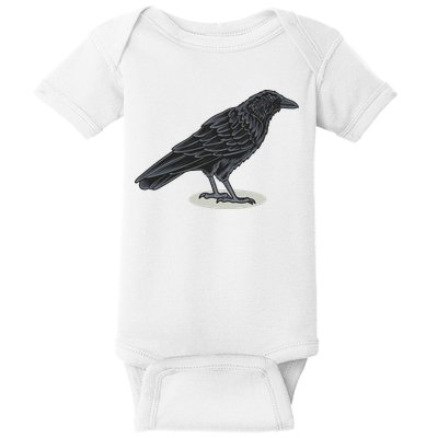 Crow Bird O White Surface Baby Bodysuit