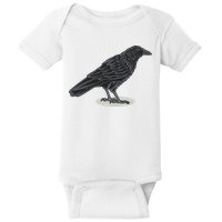 Crow Bird O White Surface Baby Bodysuit