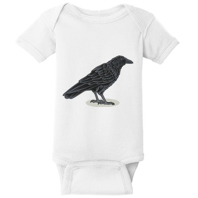 Crow Bird O White Surface Baby Bodysuit