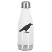 Crow Bird O White Surface Stainless Steel Insulated Water Bottle