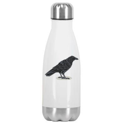 Crow Bird O White Surface Stainless Steel Insulated Water Bottle