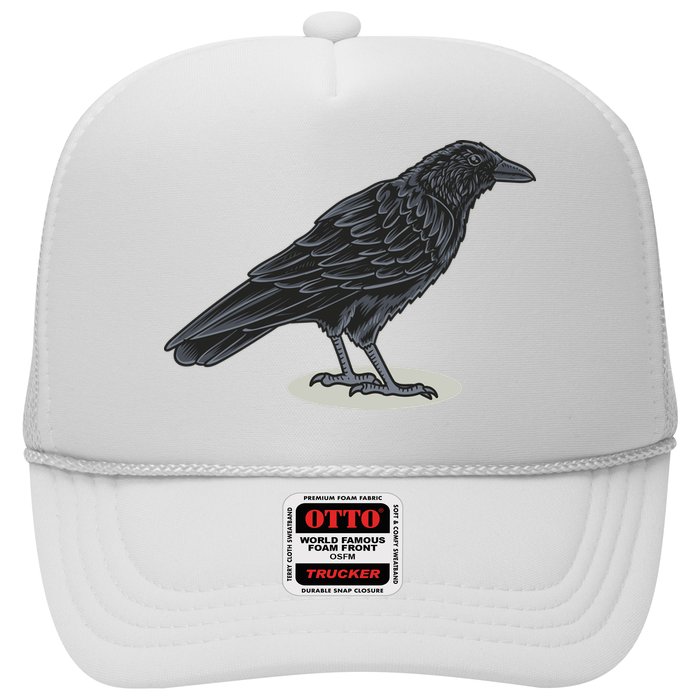 Crow Bird O White Surface Hat