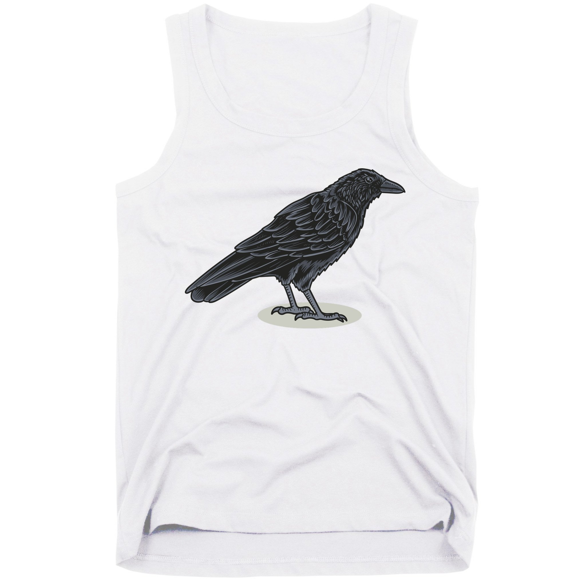 Crow Bird O White Surface Tank Top