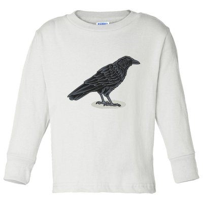 Crow Bird O White Surface Toddler Long Sleeve Shirt