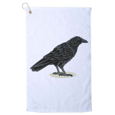 Crow Bird O White Surface Golf Towel
