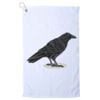 Crow Bird O White Surface Platinum Collection Golf Towel