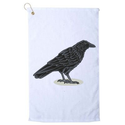 Crow Bird O White Surface Platinum Collection Golf Towel