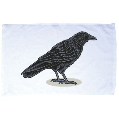 Crow Bird O White Surface Microfiber Hand Towel